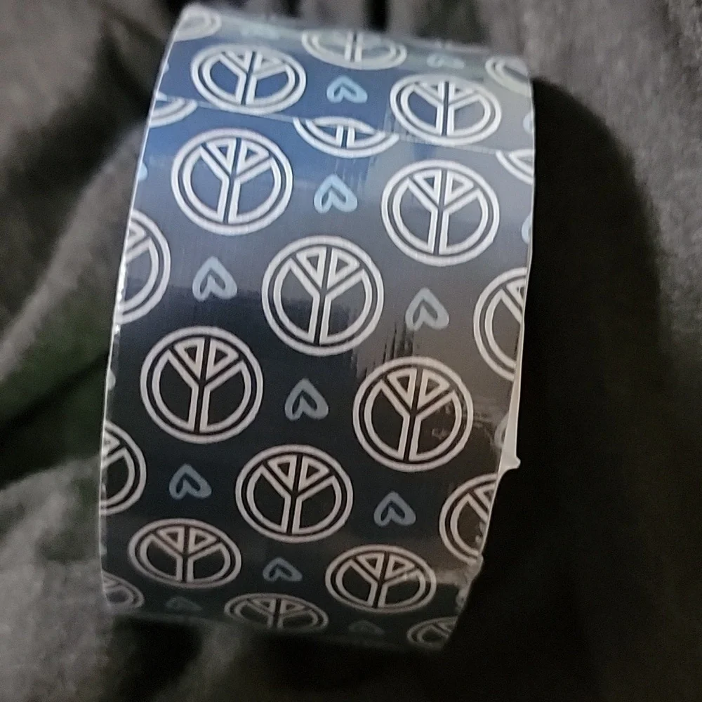 Simply Genius Craft Duct Tape Roll Print Color Pattern Blue Peace Wide 10 Yards